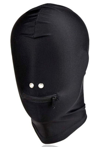 Spandex Zipper Mouth Hood - Bondage Hoods