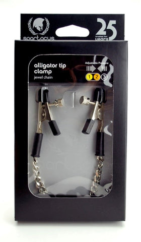 Spartacus Adjustable Alligator Clamps with Jewel Chain Pressure Control - Nipple and Clit Clamps
