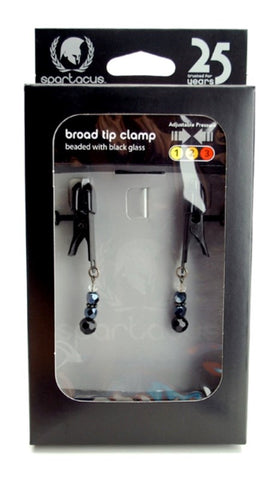 Spartacus Adjustable Nipple Clamps with Glass Beads Alligator Style - Nipple and Clit Clamps