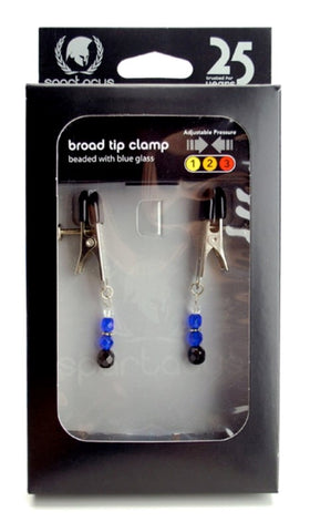 Spartacus Adjustable Nipple Clamps with Glass Beads Alligator Style - Nipple and Clit Clamps