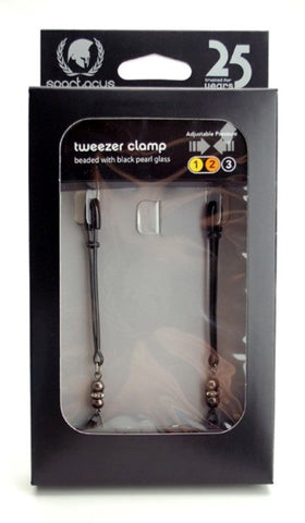 Spartacus Adjustable Lavish Tweezer Clamps with Pearl Elegant Nipple Clamps - Nipple and Clit Clamps