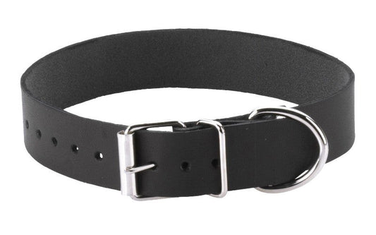 Spartacus Enterprises Black Leather Collar Single Strap with D Ring - - Collars and Leads
