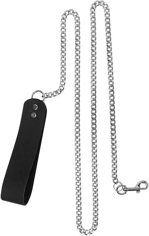 Spartacus Enterprises Chain Leash with Plain Handle Professional Restraint - Collars and Leads