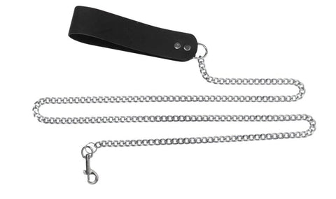 Spartacus Enterprises Chain Leash with Plain Handle Professional Restraint - Collars and Leads