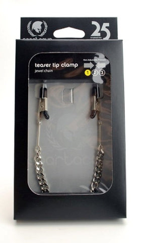 Spartacus Enterprises Spartacus Endurance Teaser Tip Clamps with Jewel Chain - Breast and Nipple Toys