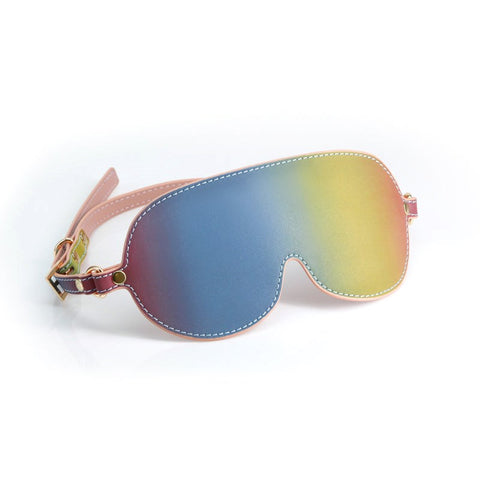 NS Novelties Spectra Bondage Blindfold Rainbow PU Leather Sensory Play - Masks And Blindfolds