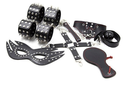 BDStyle Spike 7 Piece Bondage Kit With Hogtie Kit with Spike Details - Bondage Kits