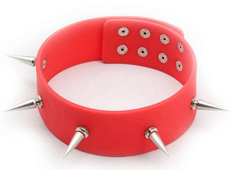 RoomFun Funtoys Spiked Silicone Neckband Comfort and Kink BDSM Collar - - Collars and Leads