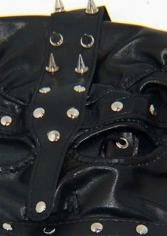 Spiked Bondage Hood Leather Safe And Secure - - Bondage Hoods