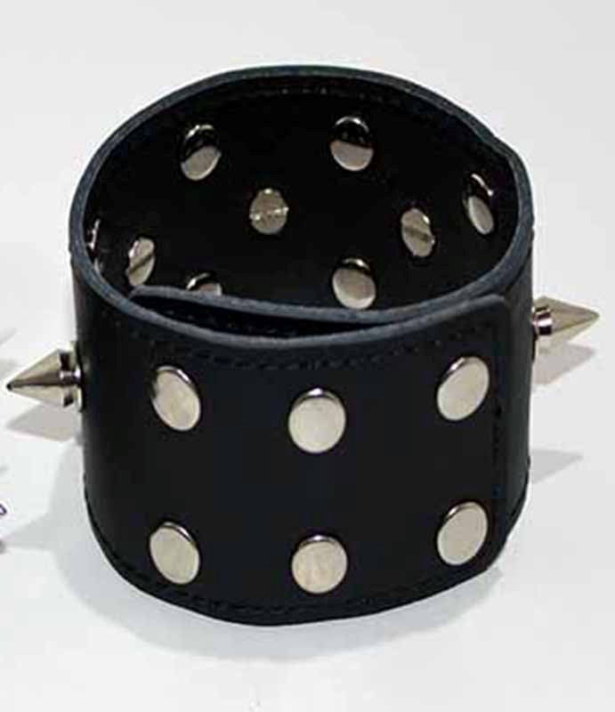 BDStyle Spiked Leather Ankle Cuffs With Studs BDSM Restraint Gear - Collars and Leads