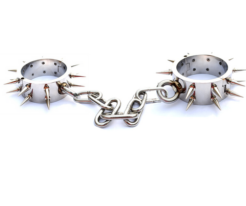 Spiked Steel Ankle Cuffs - Cuffs and Restraints
