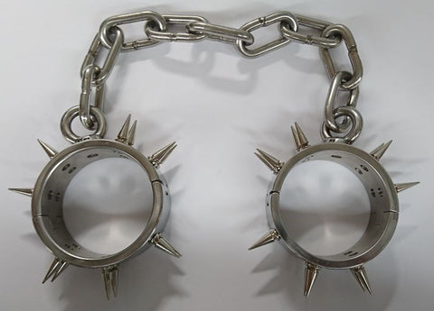 Spiked Steel Ankle Cuffs - Cuffs and Restraints
