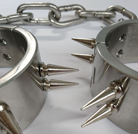 Spiked Steel Ankle Cuffs - Cuffs and Restraints