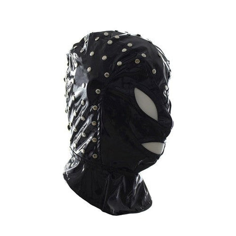 BDStyle Spikey Studded Hood with Adjustable Lace Up Back - Bondage Hoods