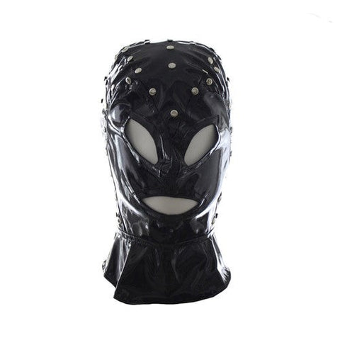 BDStyle Spikey Studded Hood with Adjustable Lace Up Back - Bondage Hoods