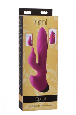 XR Brands Spiral 10x Rotating Silicone Vibe with 10 Rotation Patterns - Rabbit Vibrators