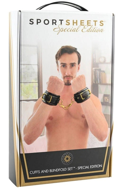 Sportsheets Cuffs and Blindfold Set Special Edition Premium Restraint Kit - - Cuffs and Restraints