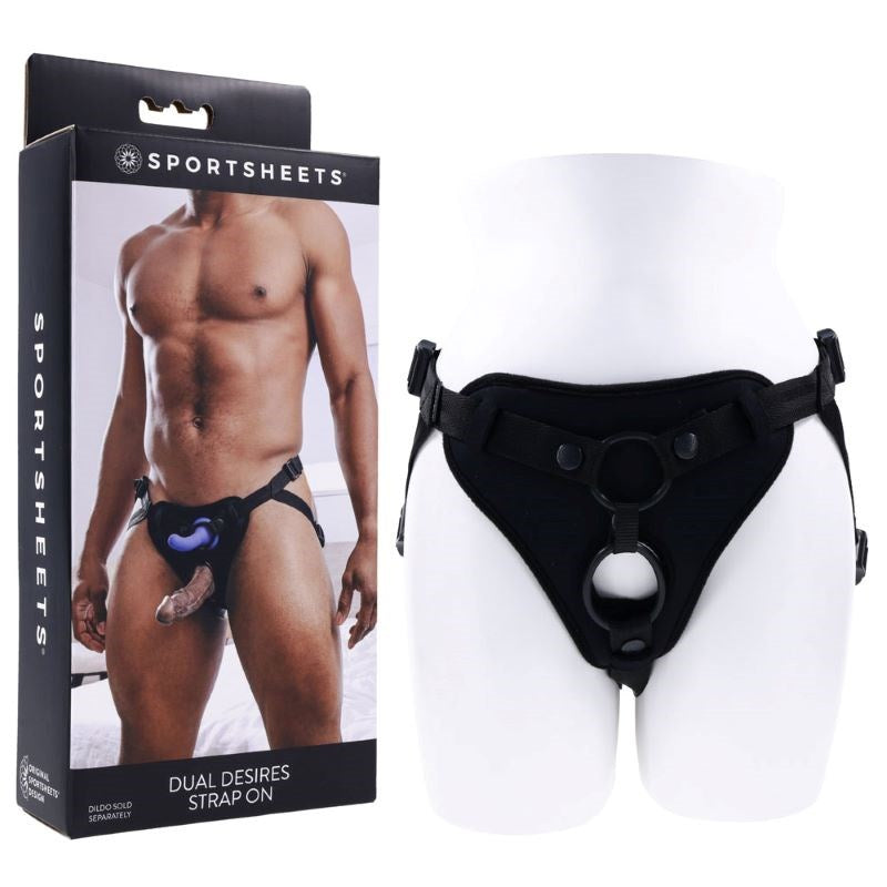 Sportsheets Dual Desires Versatile Strap On for Couples with Dual Stimulation - - Strap On Sextoys