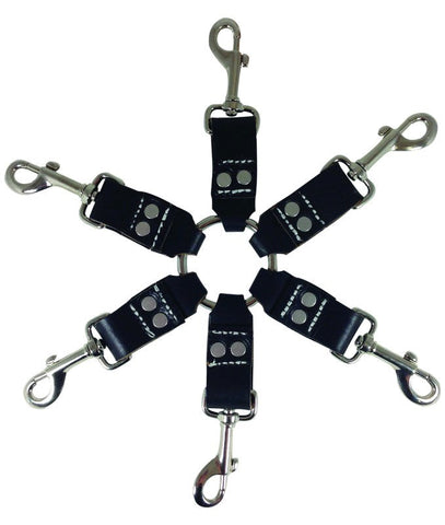 Sportsheets Edge Leather 6 Point Hog Tie Premium Cowhide Restraint System - Spreaders and Hangers