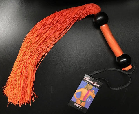 Sportsheets Large Rubber Whip Orange for BDSM Impact Play - Whips And Crops