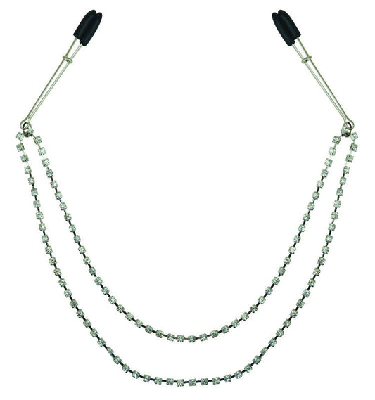 Sportsheets Midnight Bling Nipple Clips - - Nipple and Clit Clamps