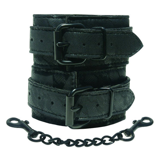 Sportsheets Midnight Lace Cuffs Premium Bondage Restraints with Lace - - Cuffs and Restraints