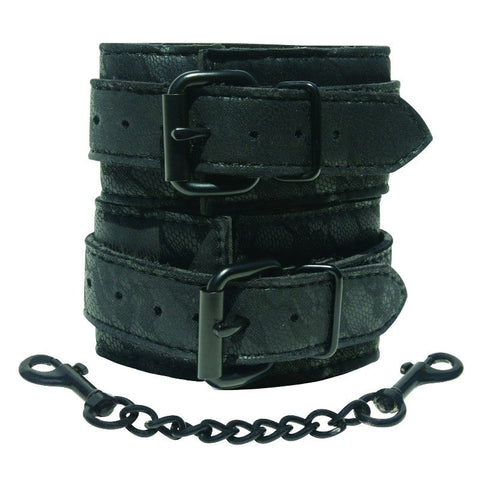 Sportsheets Midnight Lace Cuffs Premium Bondage Restraints with Lace - Cuffs and Restraints
