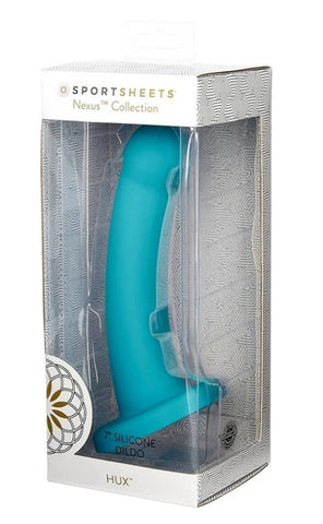 Sportsheets Nexus Hux Turquoise Silicone Dildo with Curved P/G Spot Design - Non-Realistic Dildos