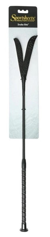 Sportsheets Snake Bite Crop Vegan Leather Impact Toy with Split Tip - - Whips And Crops