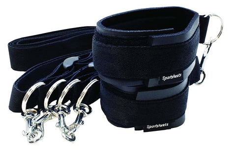 Sportsheets Sports Cuffs & Tethers Kit Premium Neoprene Bondage Restraint - Cuffs And Restraints