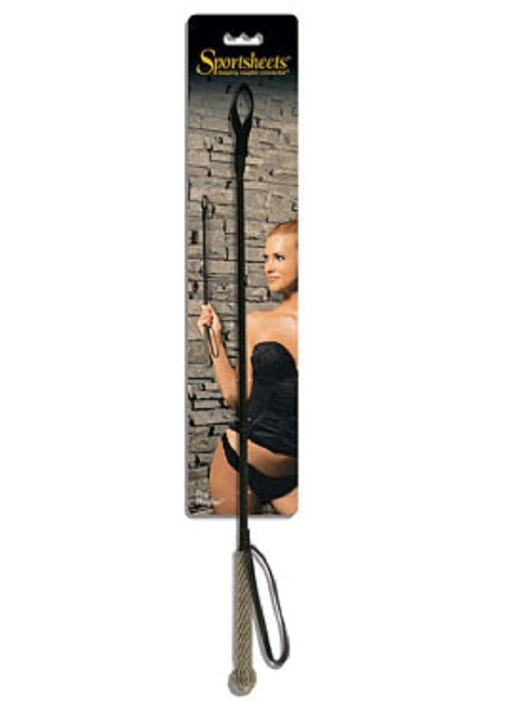 Sportsheets The Thriller Crop Crystal Handle Impact Play Adult Toy - - Whips And Crops