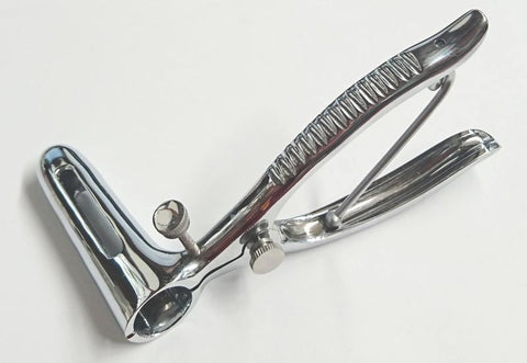 Hells Couture Spring Loaded Sims Rectal Speculum Steel Medical Play - Steel Sex Toys