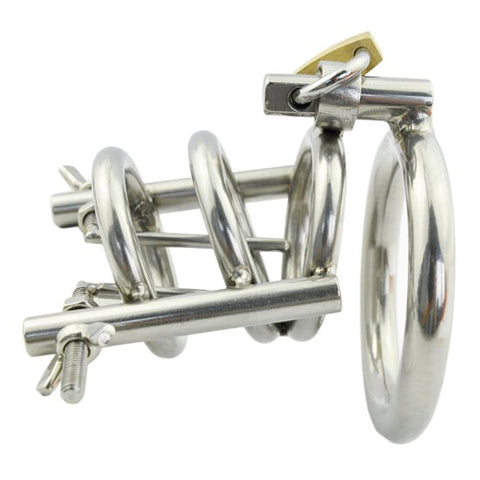 Hells Couture Stainless Steel Penis Stretcher & Male Chastity Device - Ball And Cock Toys