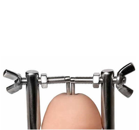 Hells Couture Stainless Steel Penis Stretcher & Male Chastity Device - Ball And Cock Toys