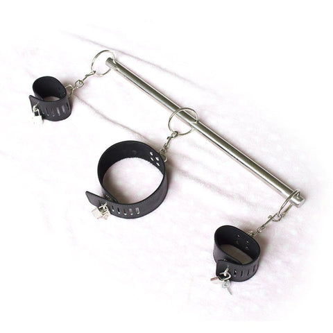 BDStyle Stainless Steel Restraint Spreader Bar Kit with Collar - Spreaders and Hangers