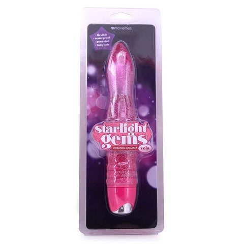 NS Novelties Starlight Gems Vela Vibrating G Spot Massager Pink Curved - G-Spot Vibrators