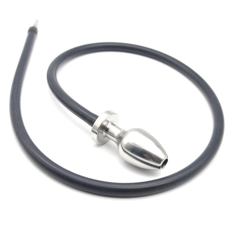 BDStyle Steel Anal Plug Enema System Dual Function Cleansing and Anal Play - Steel Sex Toys