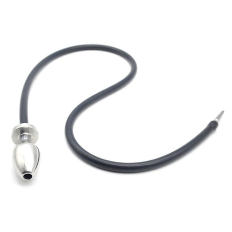 BDStyle Steel Anal Plug Enema System Dual Function Cleansing and Anal Play - Steel Sex Toys