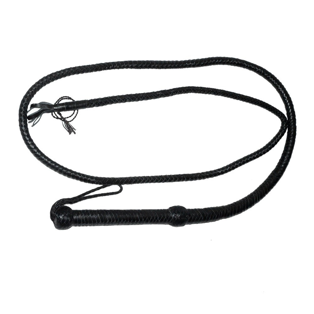 Stockmans Black Leather Whip 250cm Enhance Your Size - - Whips And Crops