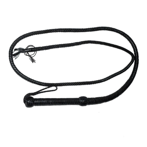 Hells Couture Stockmans Black Leather Whip 250cm for BDSM Impact Play - Whips And Crops