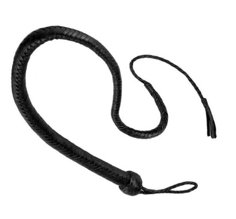 Hells Couture Stockmans Black Leather Whip 60cm BDSM Impact Play - Whips And Crops
