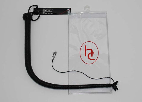 Hells Couture Stockmans Black Leather Whip 60cm BDSM Impact Play - Whips And Crops