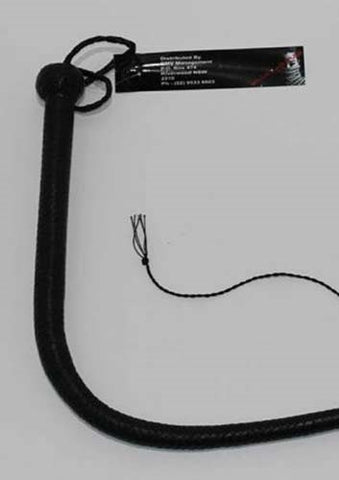 Hells Couture Stockmans Black Leather Whip 60cm BDSM Impact Play - Whips And Crops