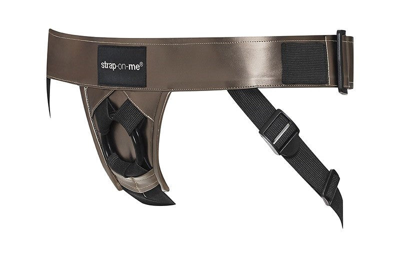 strap on me Curious Leatherette Harness Premium Strap On Support System - - Strap On Sextoys