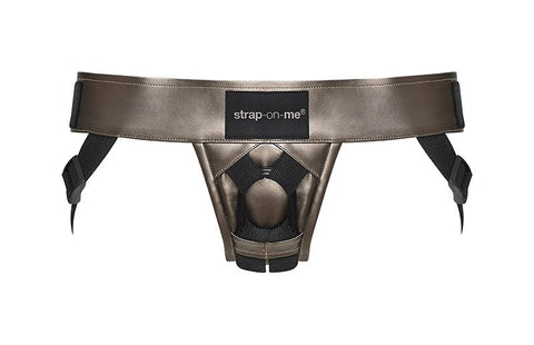 strap on me Curious Leatherette Harness Premium Strap On Support System - Strap On Sextoys