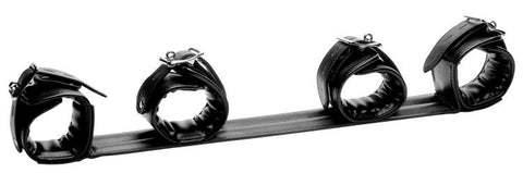 XR Brands Strict Spreader Bar System Black Adjustable Restraint Cuffs - Spreaders and Hangers