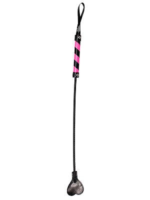 Shots Toys Striped PVC Bondage Crop for Impact Play and Control - Whips And Crops