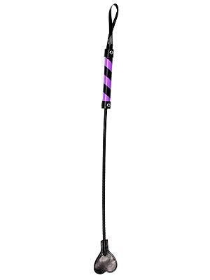 Shots Toys Striped PVC Bondage Crop for Impact Play and Control - Whips And Crops