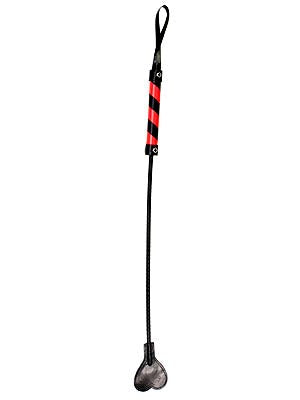 Shots Toys Striped PVC Bondage Crop for Impact Play and Control - Whips And Crops