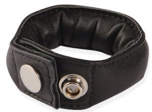 Hells Couture Subshop Single Weighted Leather Cock Ring with Weight - Ball And Cock Toys